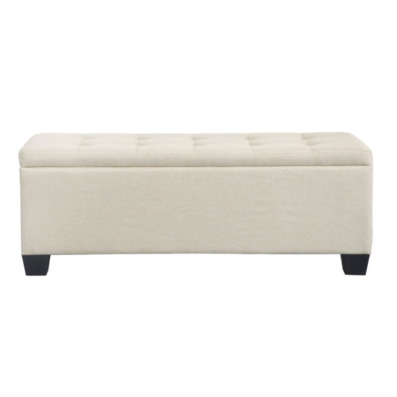 Blanket Storage Ottoman – Linen, 97cm Beige