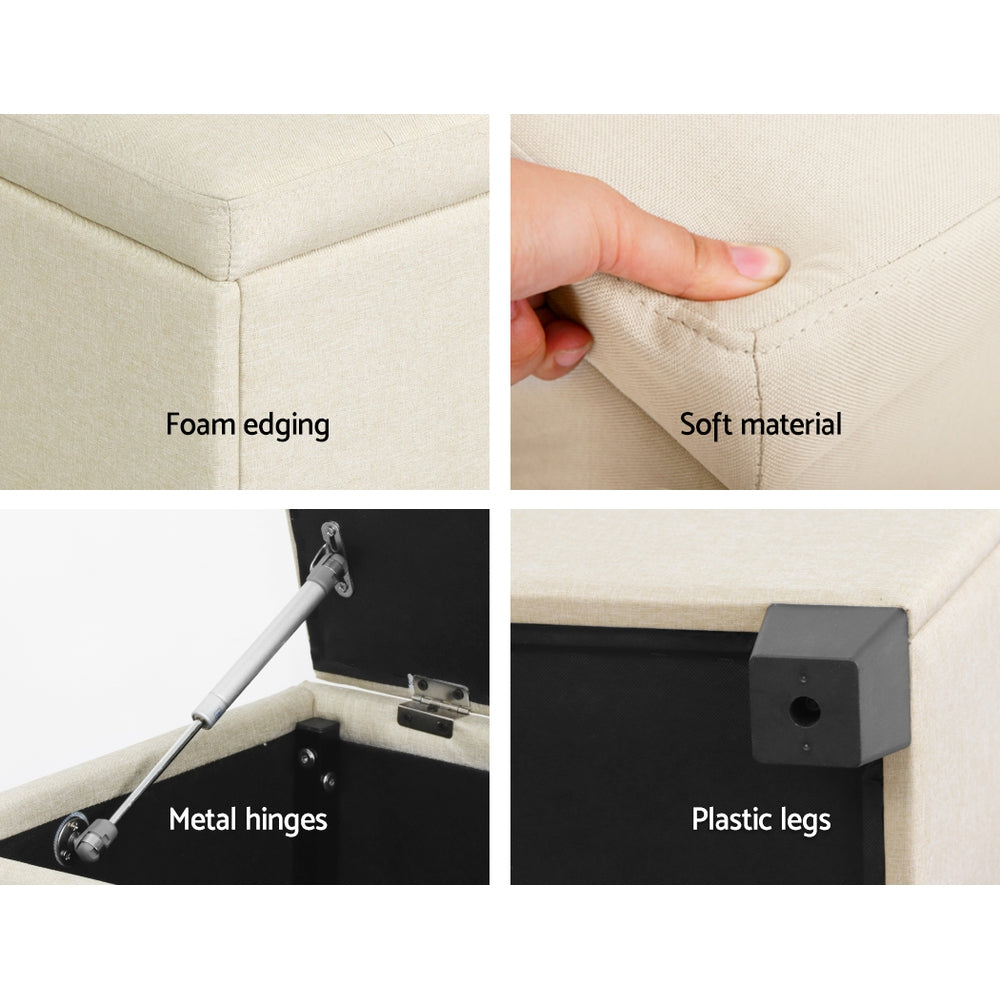 Hadley Storage Ottoman – Beige – 97 cm