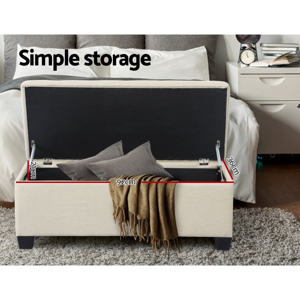 Hadley Storage Ottoman – Beige – 97 cm