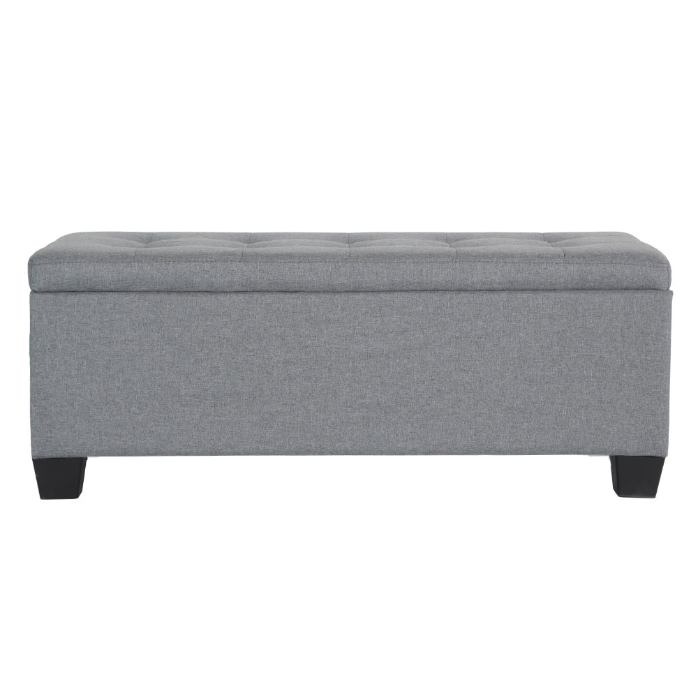 Alderon Storage Ottoman – Linen – Grey – 97 cm
