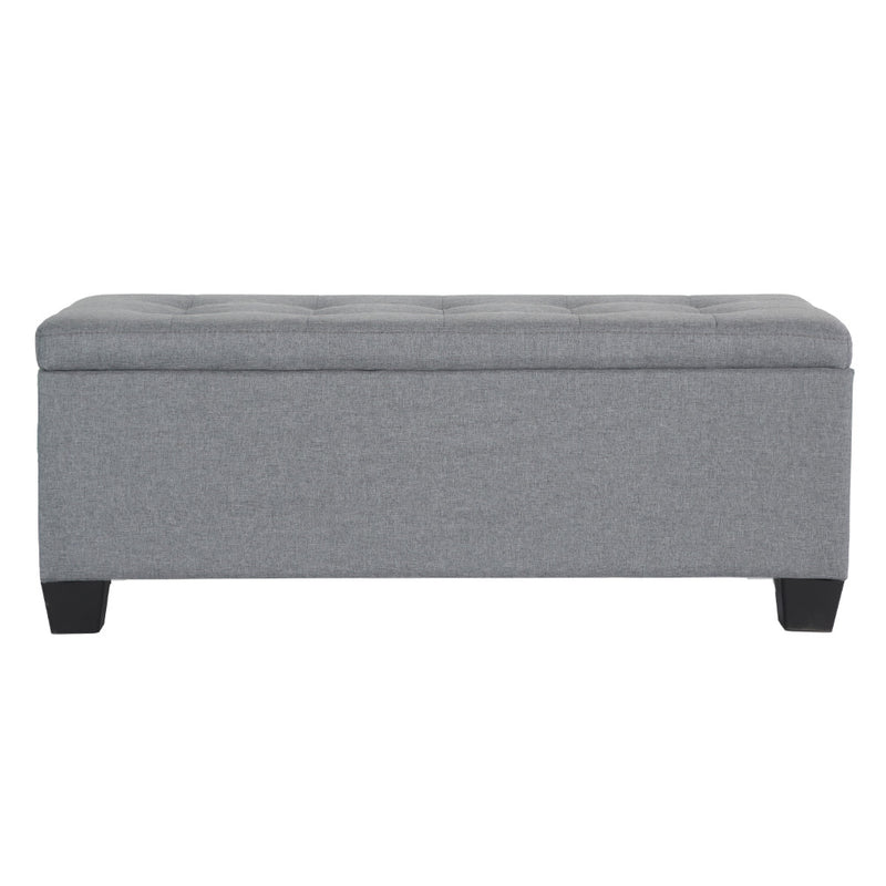 Blanket Storage Ottoman – Linen, 97cm Grey