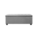 Linen Ottoman Blanket Box - 97cm - Light Grey