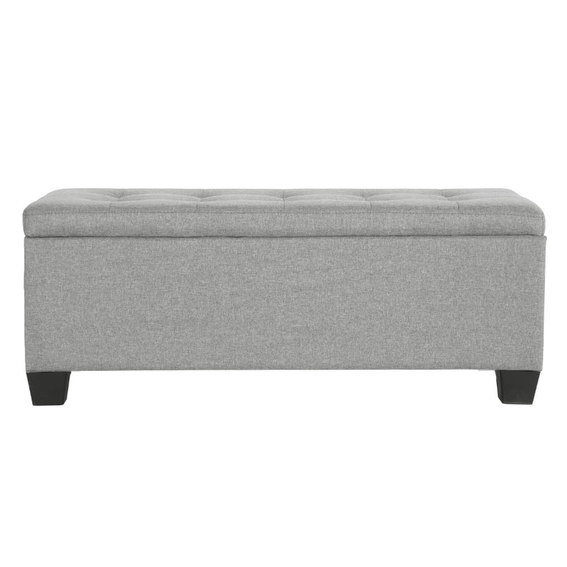 Blanket Storage Ottoman – Linen, 97cm Light Grey