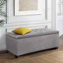 Linen Ottoman Blanket Box - 97cm - Light Grey