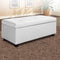 Blanket Storage Ottoman – Leather, 97cm White