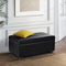 Blanket Storage Ottoman – Leather, 80cm Black