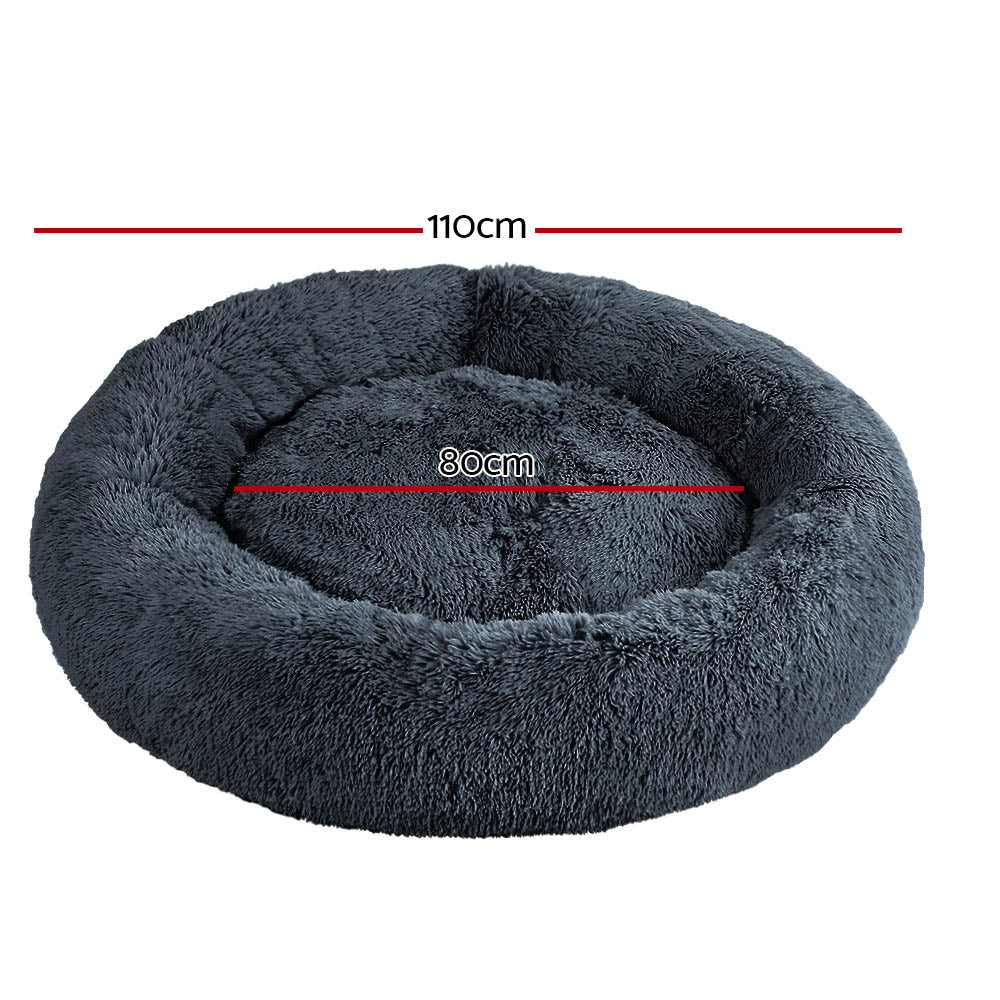 Serano Calming Pet Bed – Grey – Extra Large 110cm