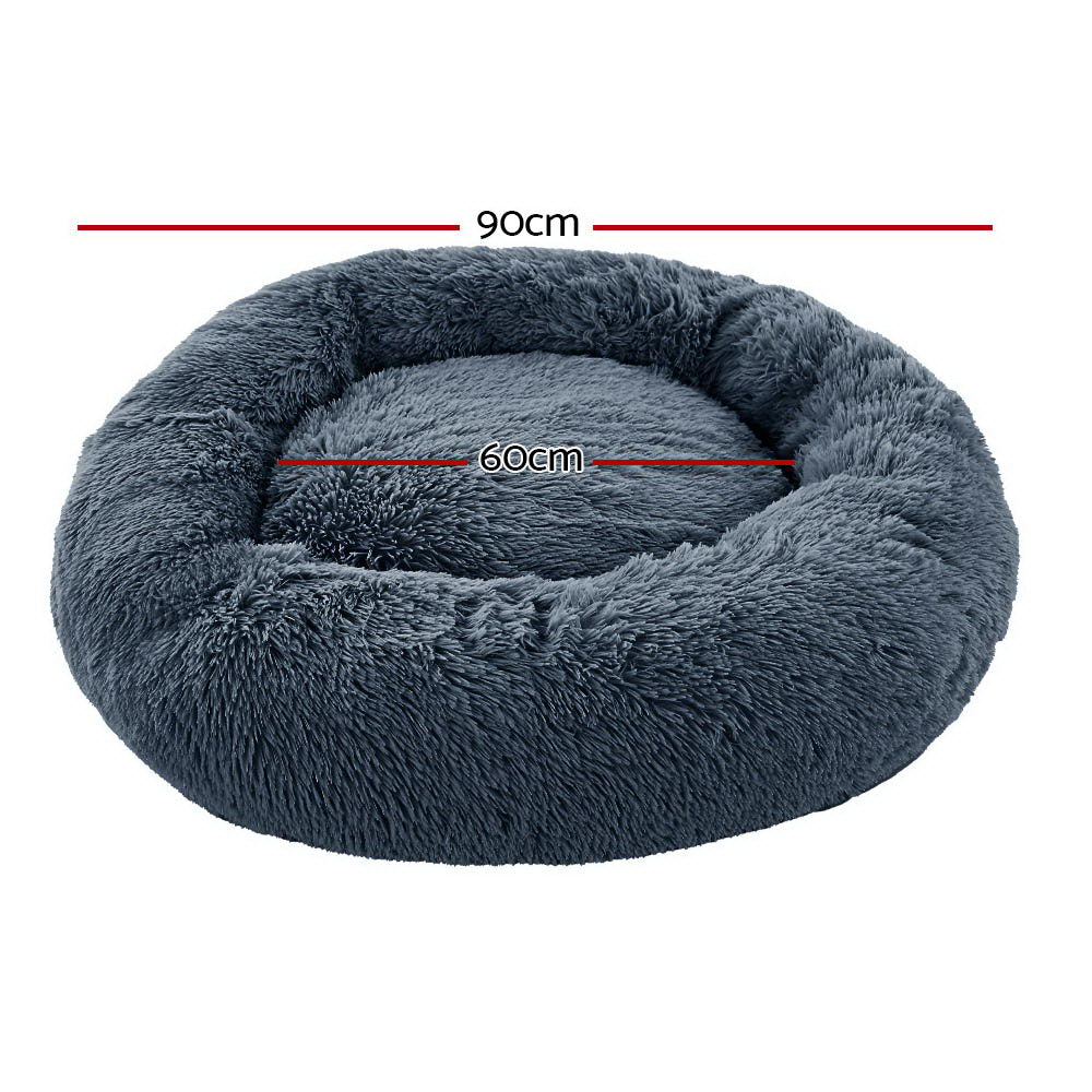 Comfort Calming Pet Bed – Grey – 90 cm