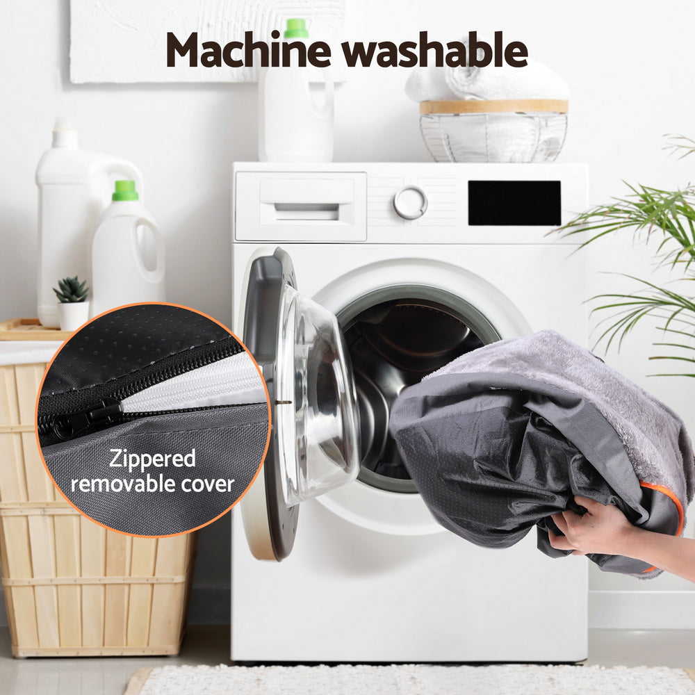 Solara Orthopedic Pet Bed – Grey & Yellow – Extra Large 120 cm