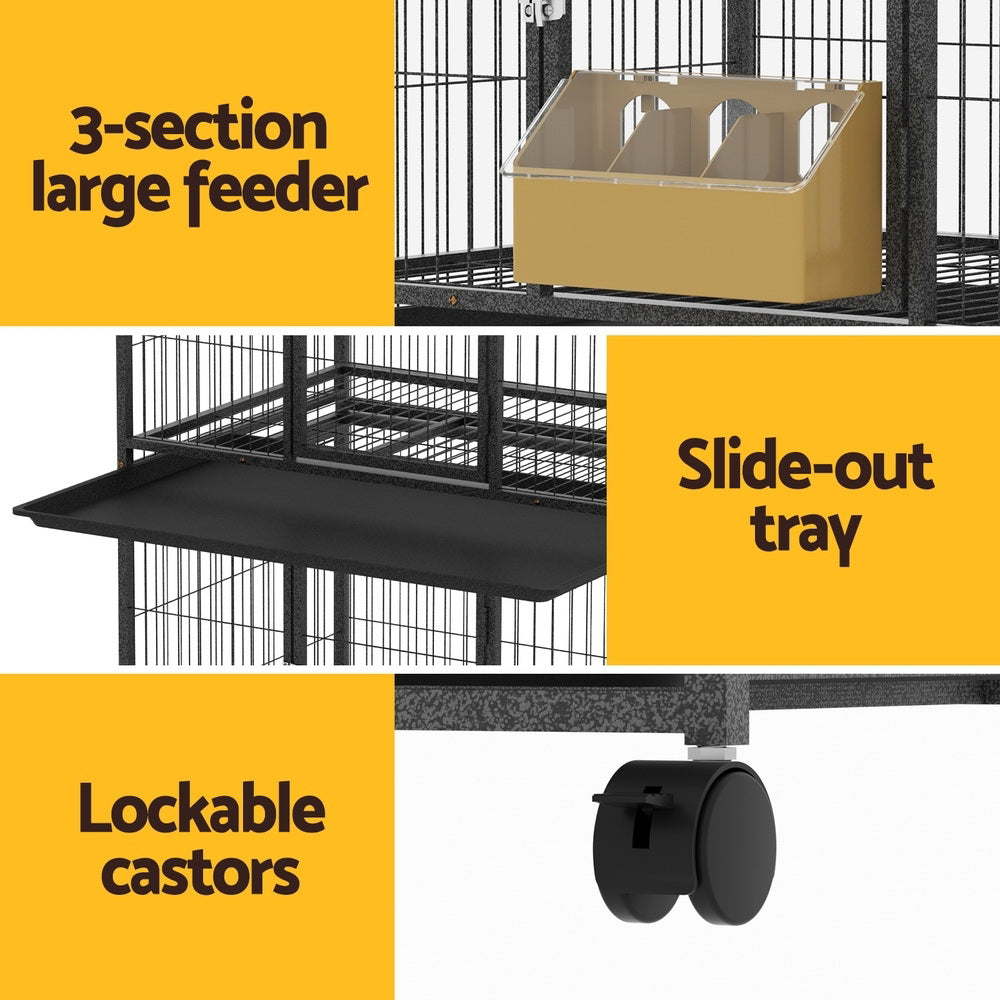 Meridian Multi-Level Bird Cage – Black – 172 cm