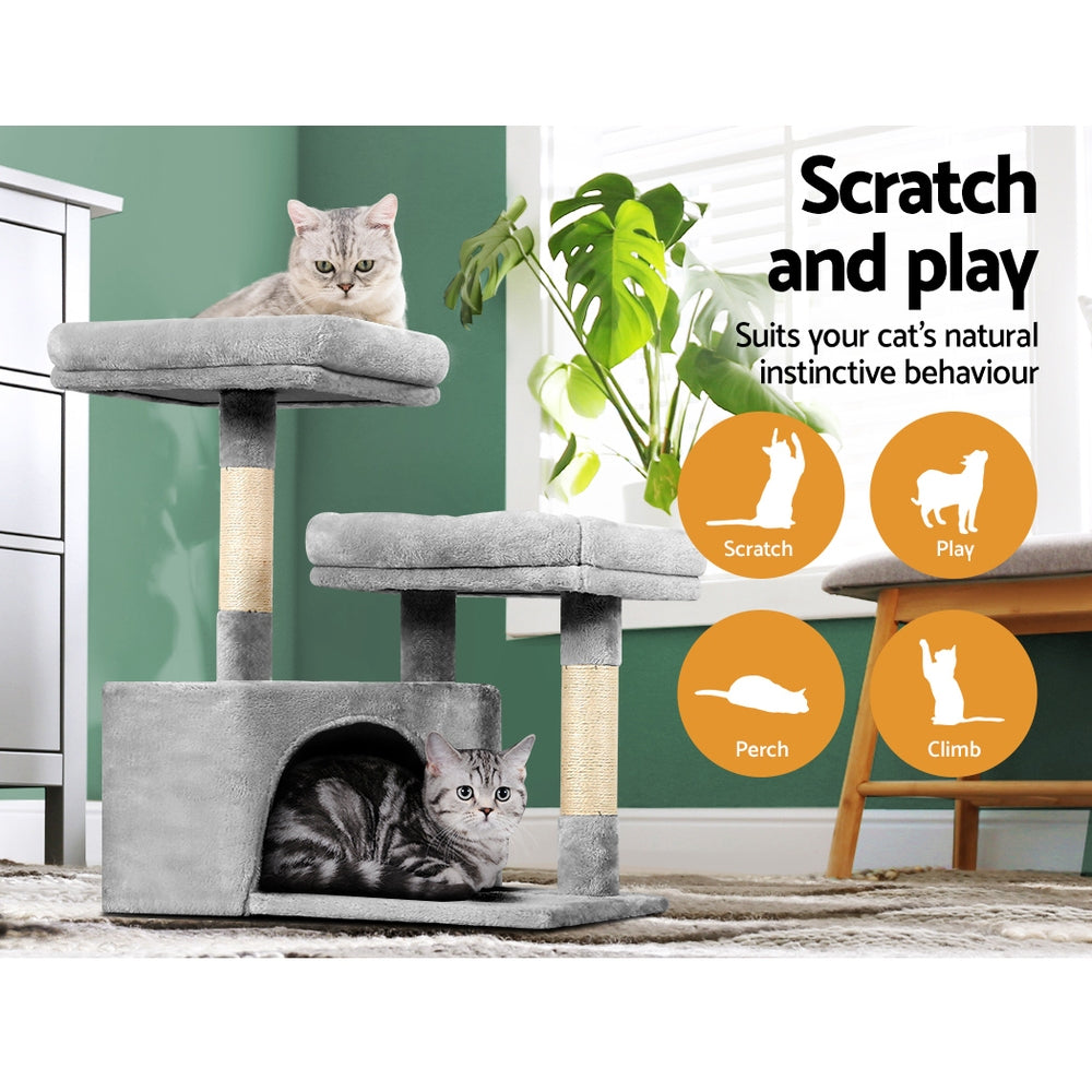 Ivy Cat Tree Tower – Light Grey – 69 cm