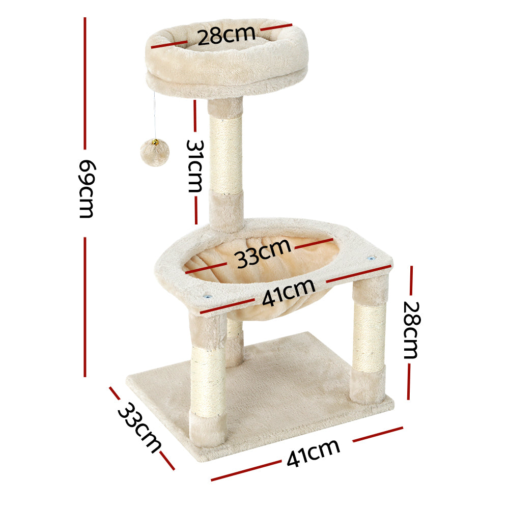 Camila Cat Tree Tower – Beige – 69 cm