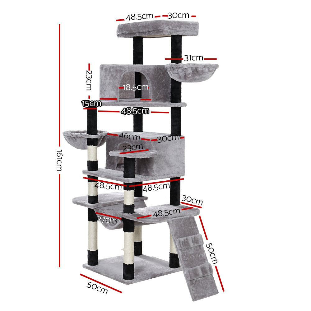 Fela Cat Tree Tower – Light Grey – 161 cm