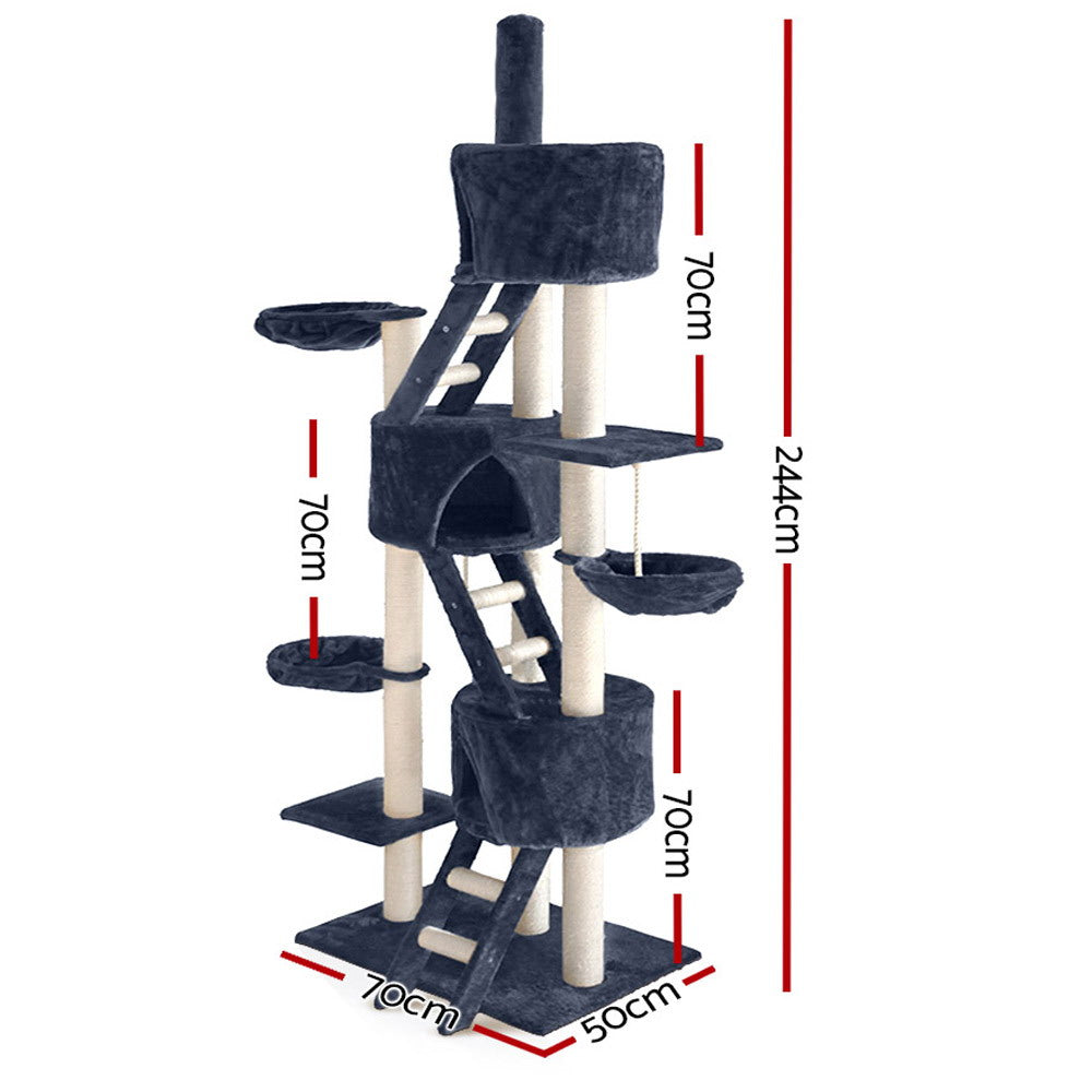 Summit Cat Tree Tower – Grey – 244 cm