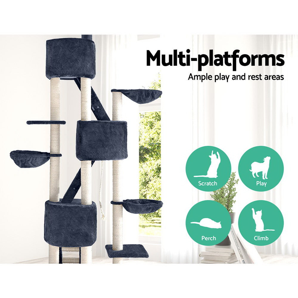 Summit Cat Tree Tower – Grey – 244 cm