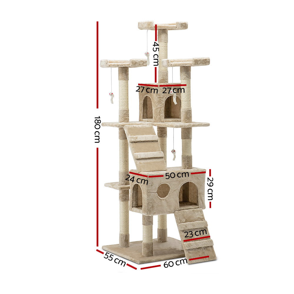 Tallara Cat Tree – Beige – 180 cm