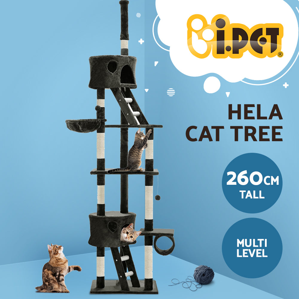 Altura Tower Cat Tree – Grey – 260 cm