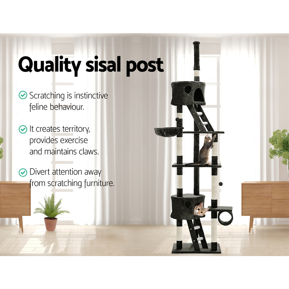 Altura Tower Cat Tree – Grey – 260 cm