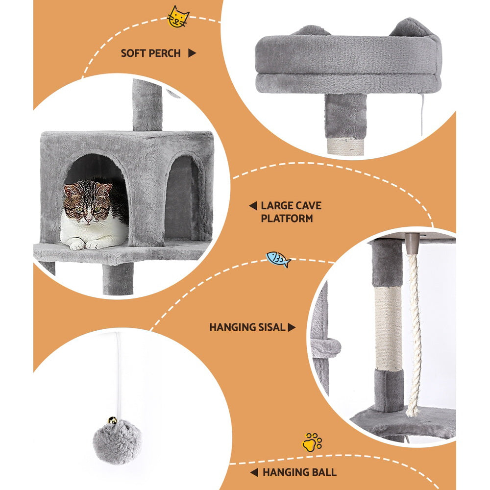Verta Cat Scratching Tree – Light Grey – 161 cm