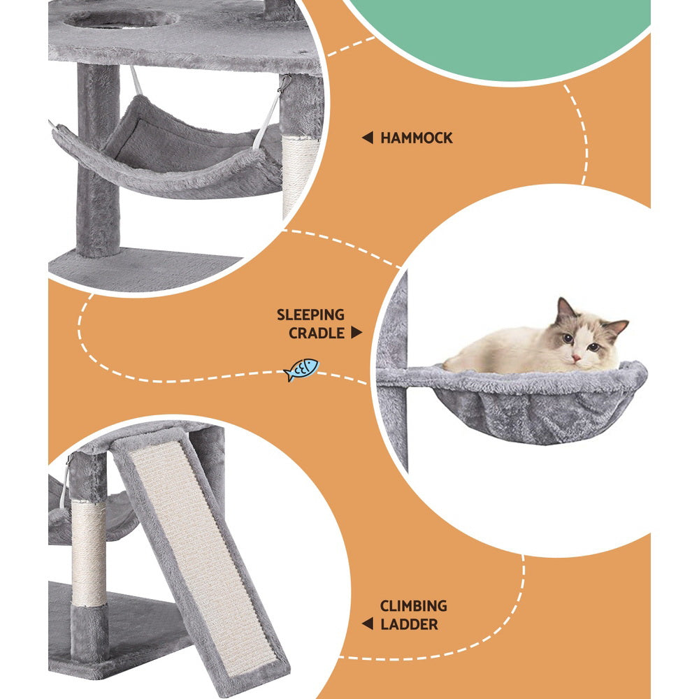 Verta Cat Scratching Tree – Light Grey – 161 cm