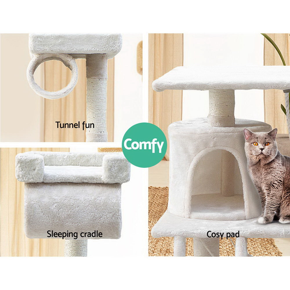 Midtown Cat Tree House – Beige / Cream – 141 cm