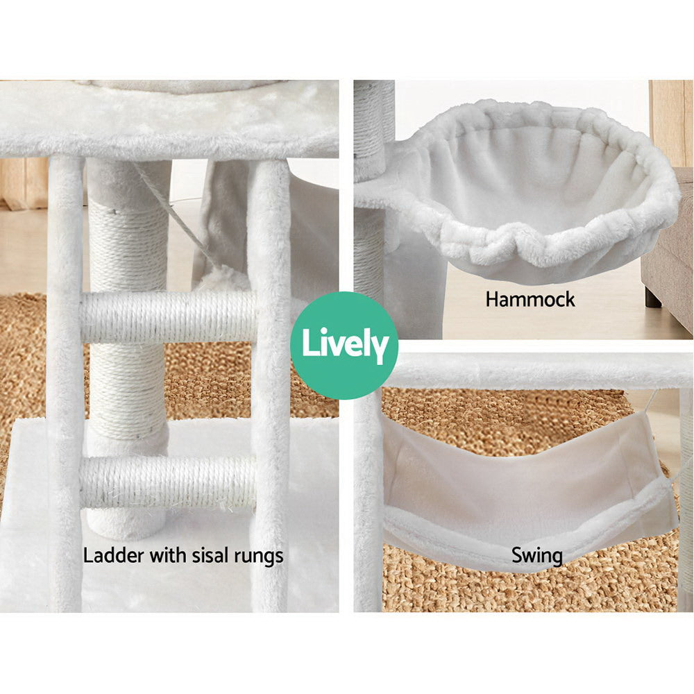 Midtown Cat Tree House – Beige / Cream – 141 cm