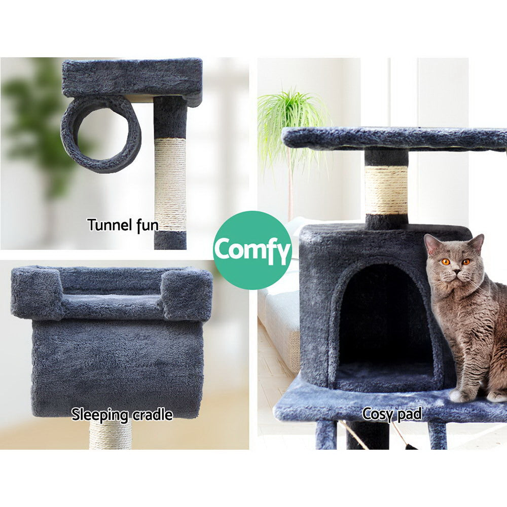 Midtown Cat Tree House – Grey – 141 cm