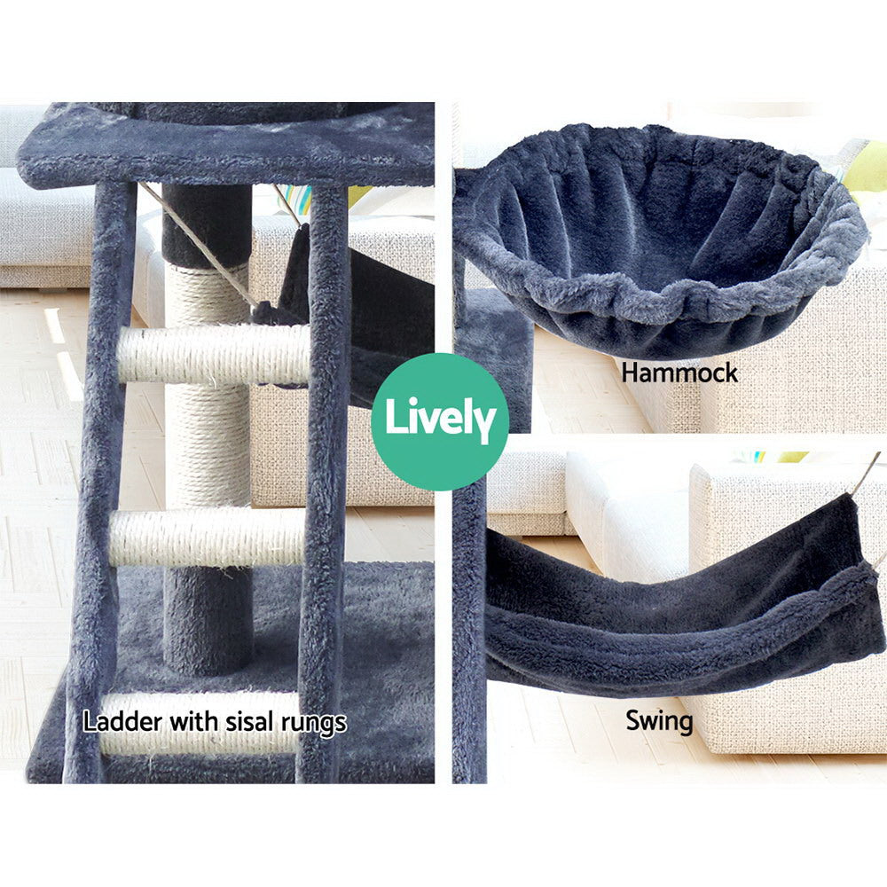 Midtown Cat Tree House – Grey – 141 cm