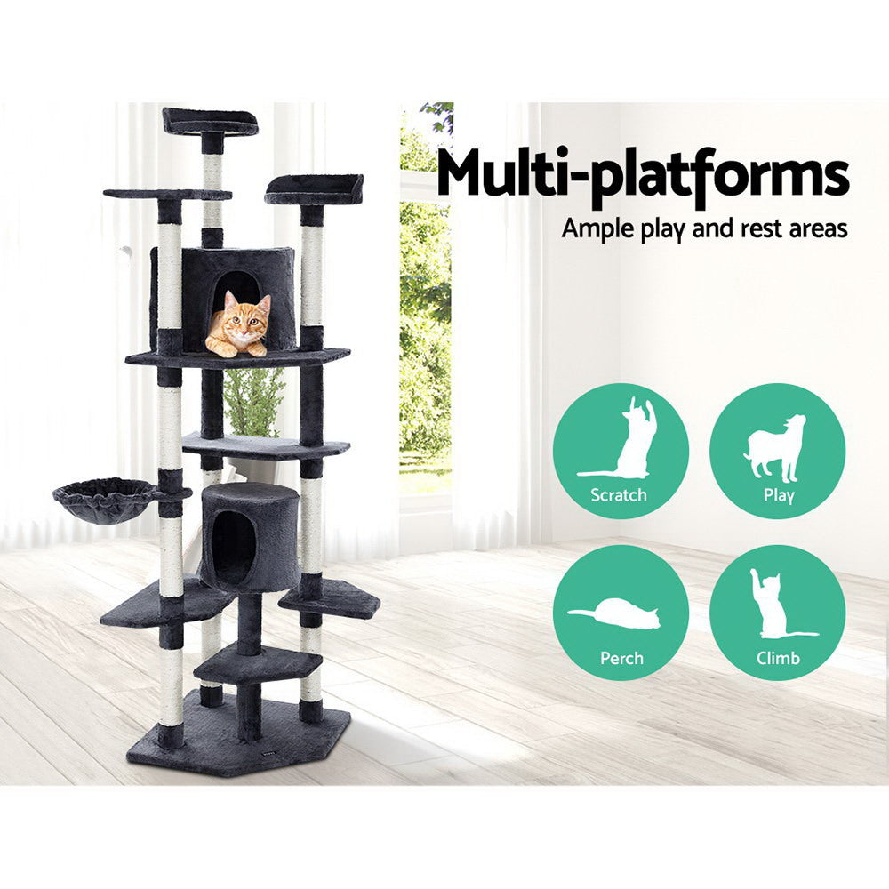 Buddy Cat Tree Tower – Grey – 203 cm
