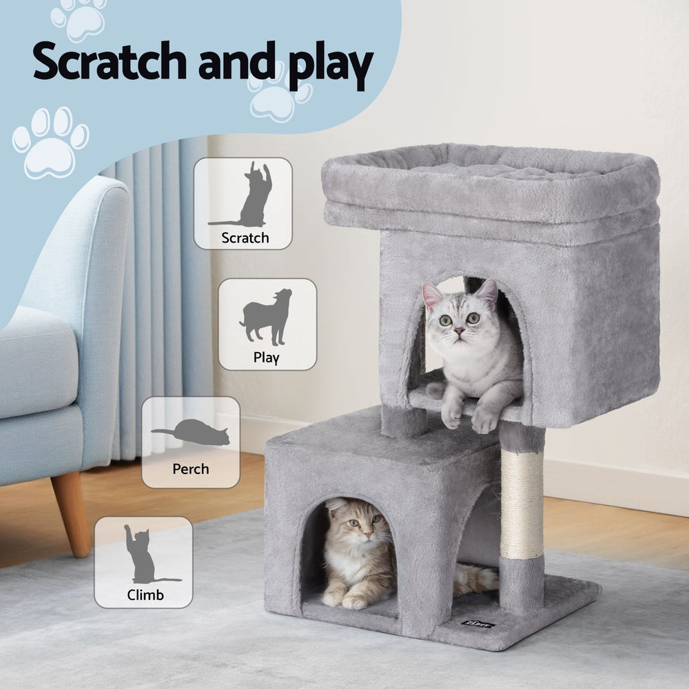 Mira Cat Tree Tower – Light Grey – 67 cm