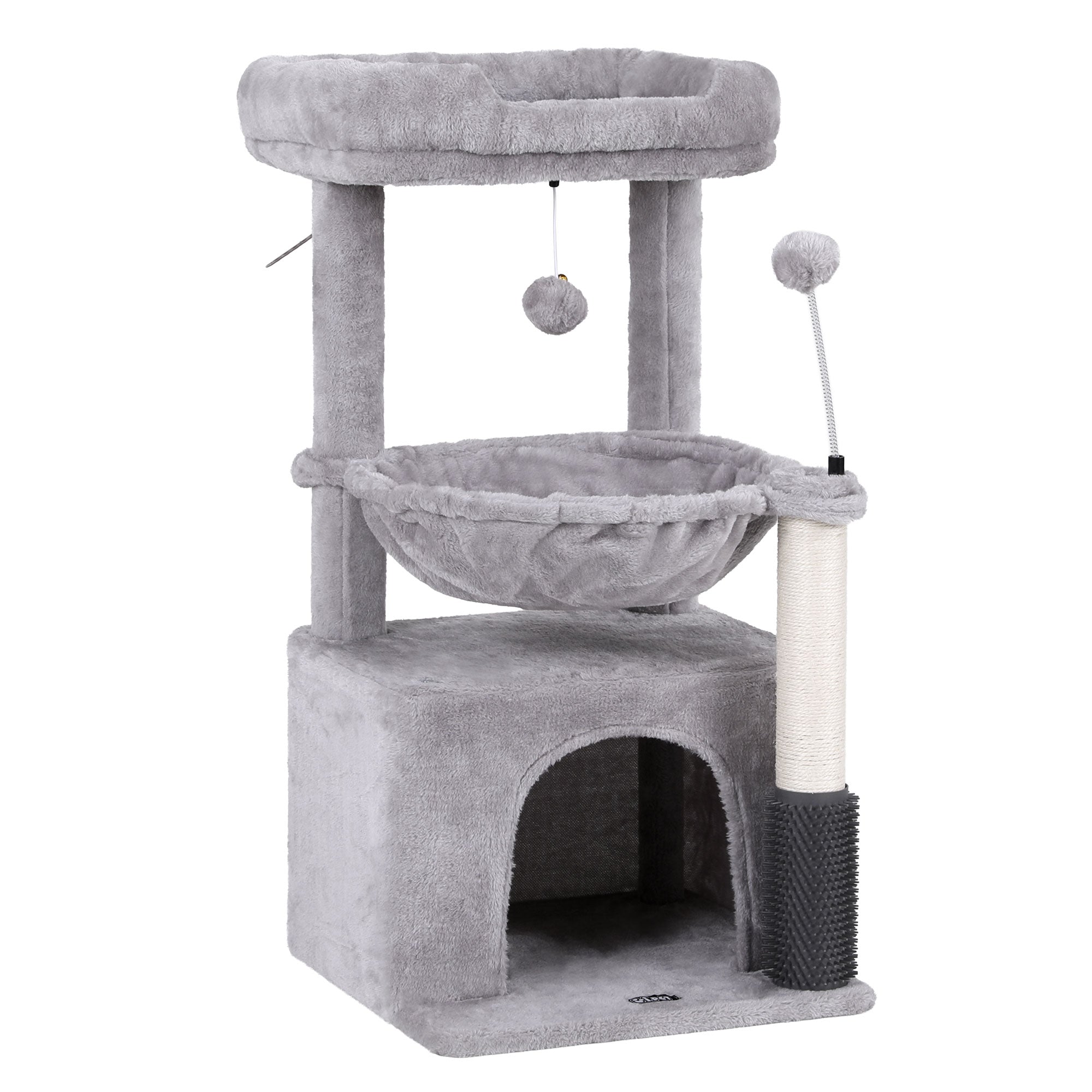 Cat Tree Tower 82cm Scratching Post Furniture Scratcher House Light Grey