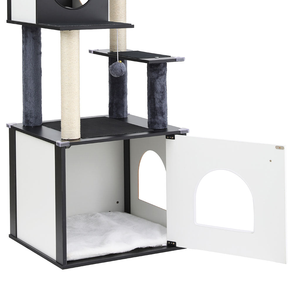 Onyx Cat Scratching Tree – Black – 144 cm