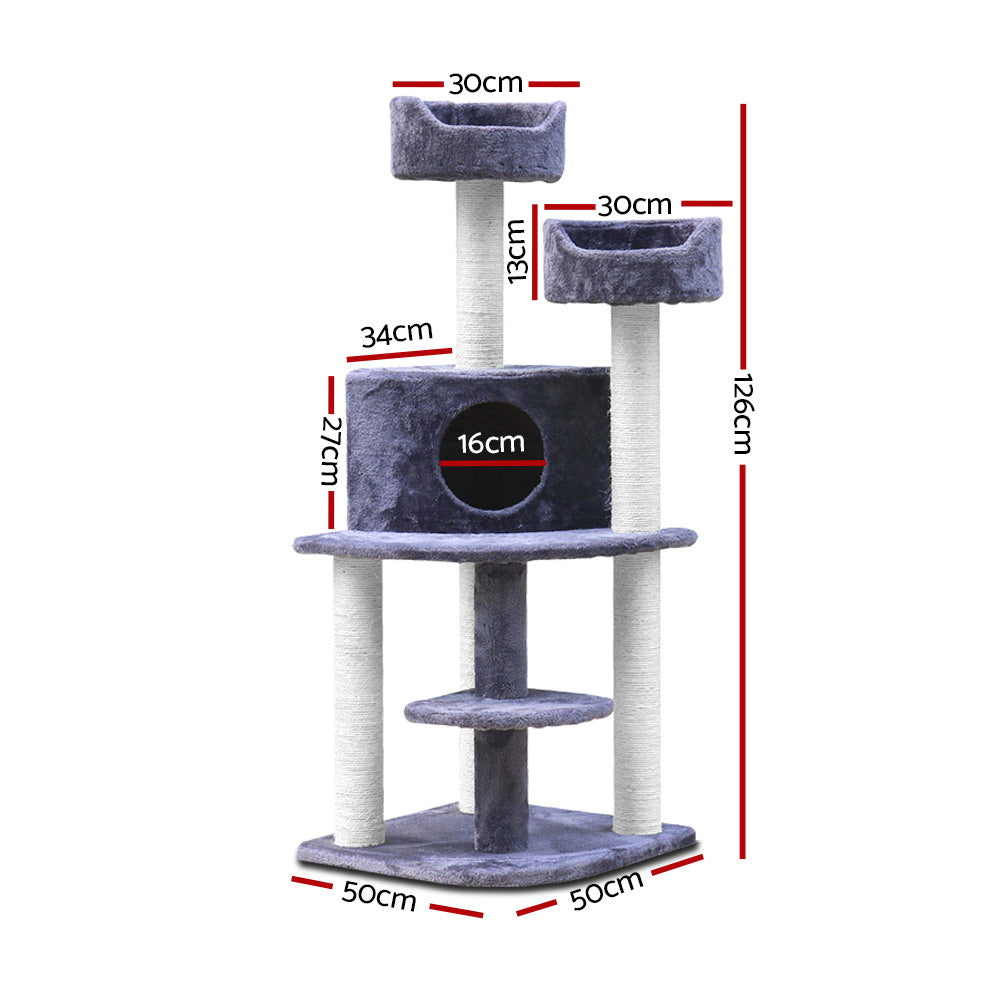 Medara Cat Tree – Grey – 126 cm