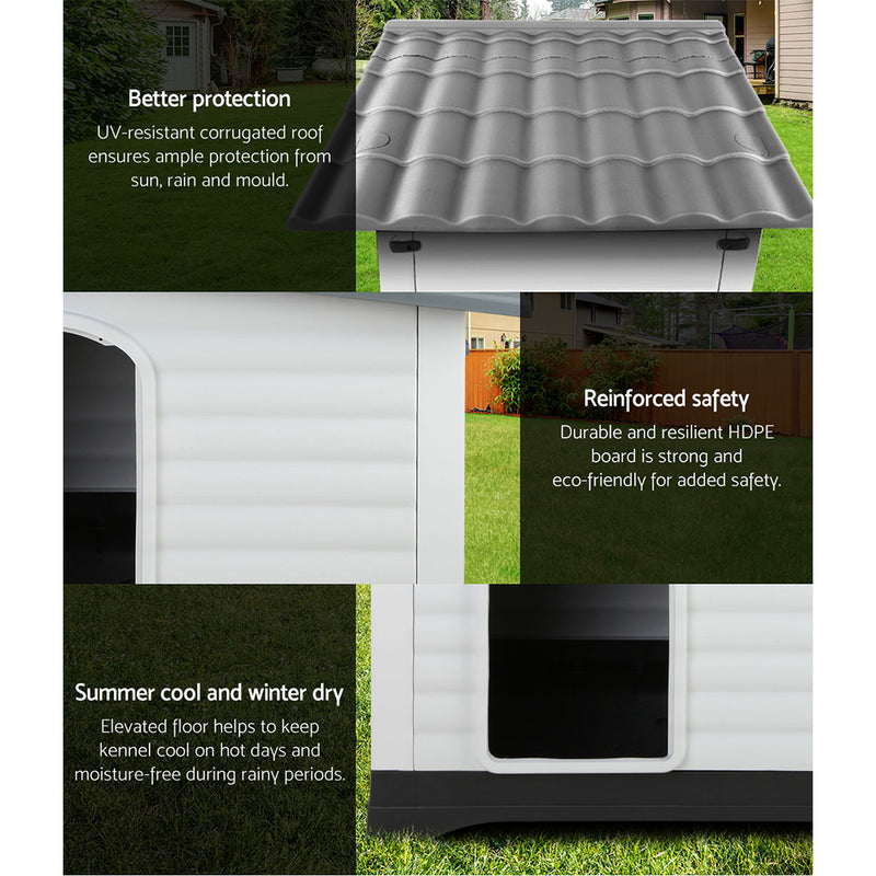 Large Outdoor Dog Kennel - Grey