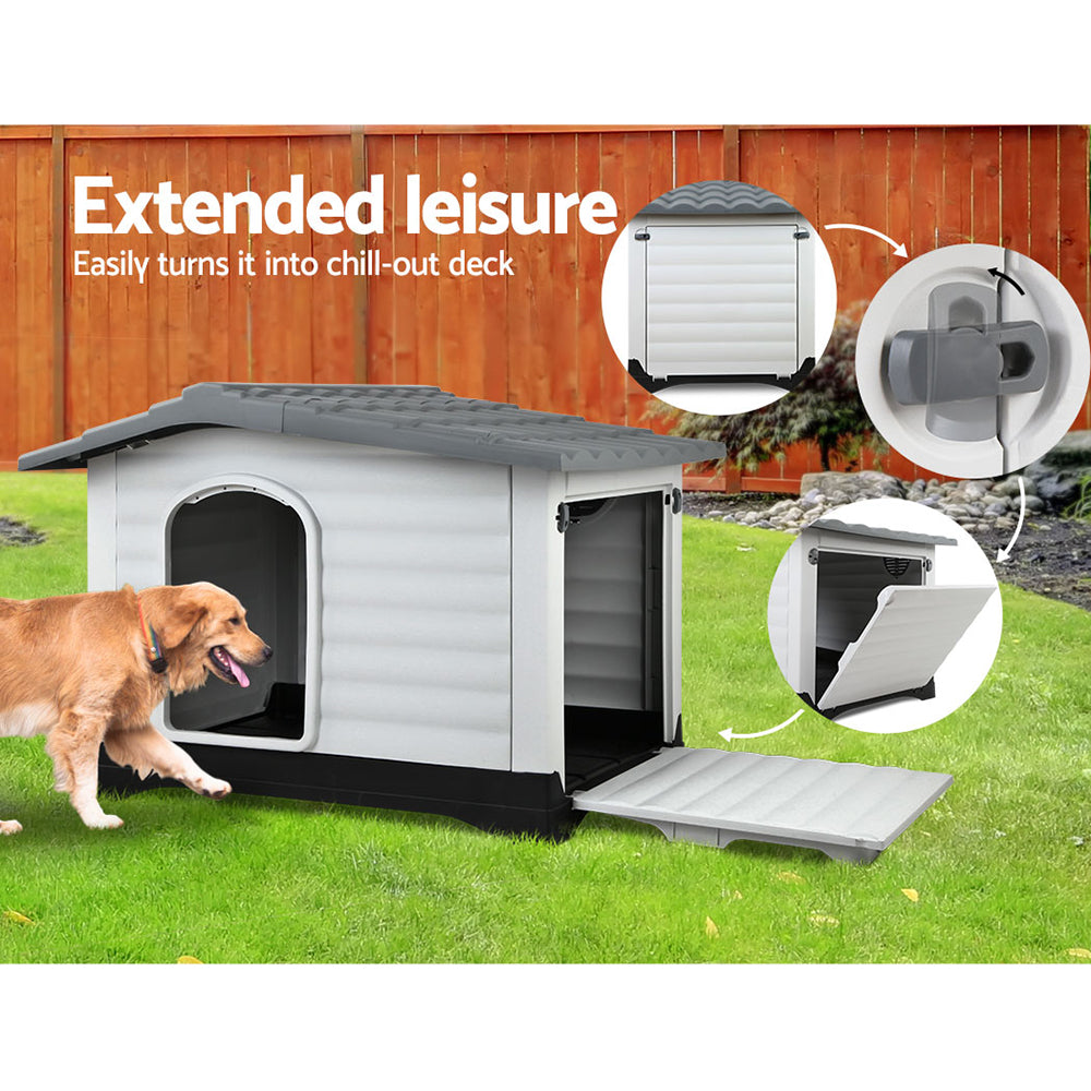 Shelter Large Outdoor Dog Kennel – Grey – 68 cm
