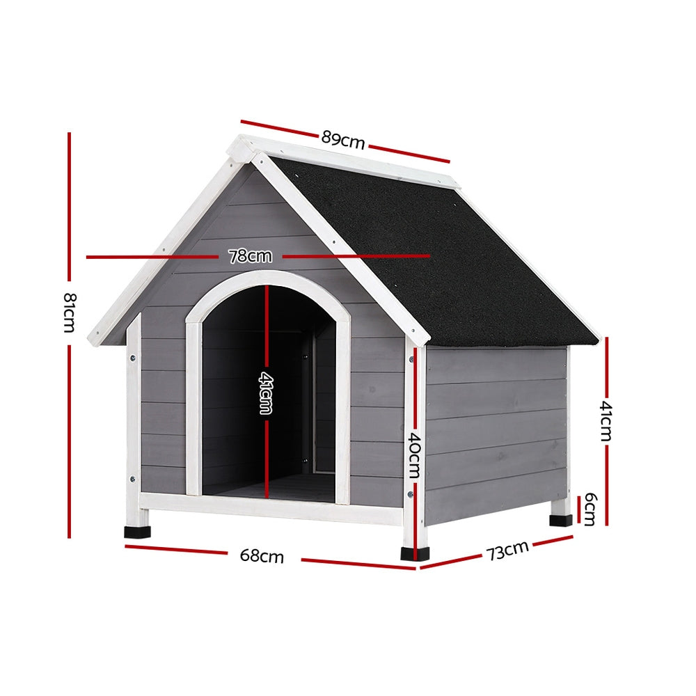 Hadston Wooden Dog Kennel – Grey – Large