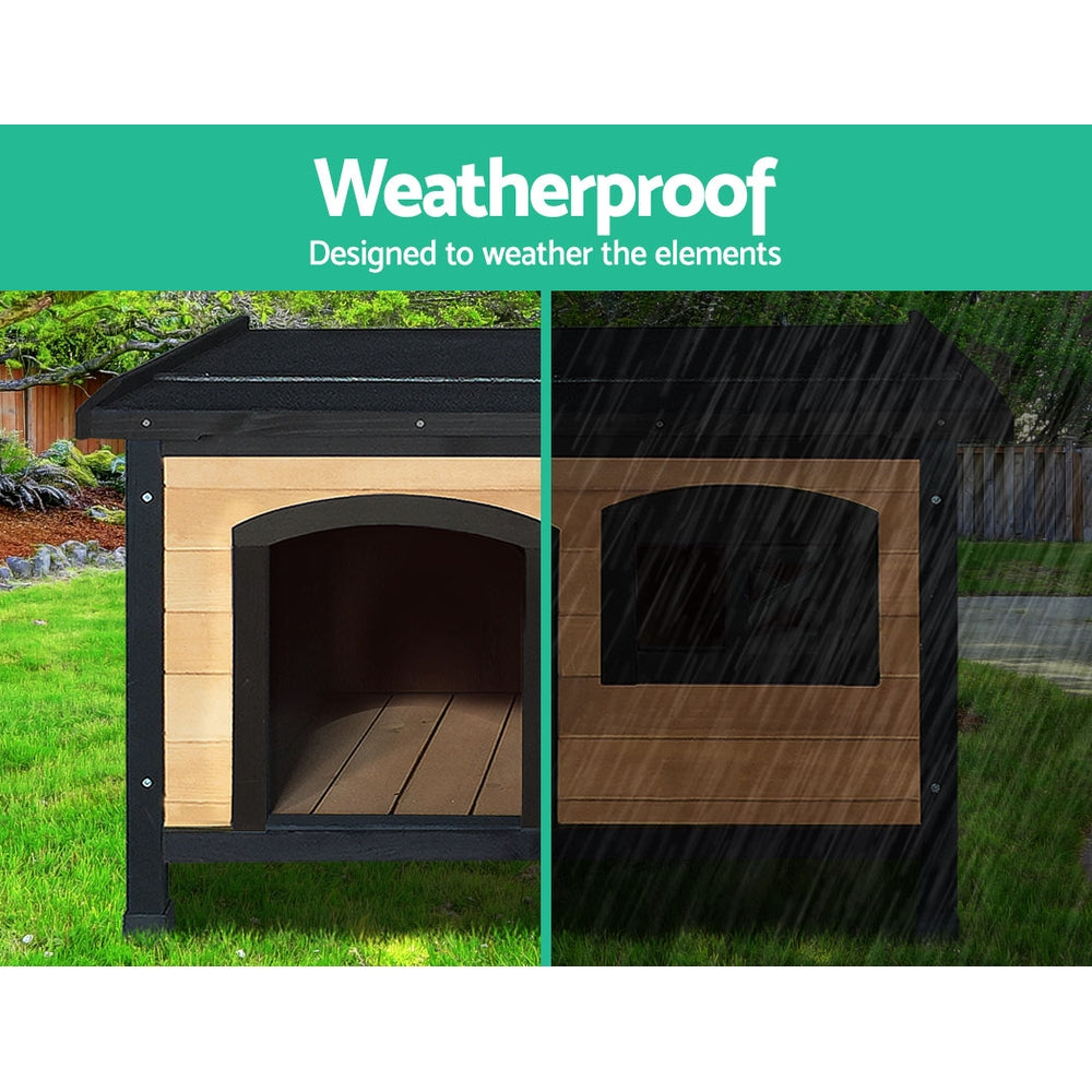 Kairo Wooden Dog Kennel – Black & Brown – Medium