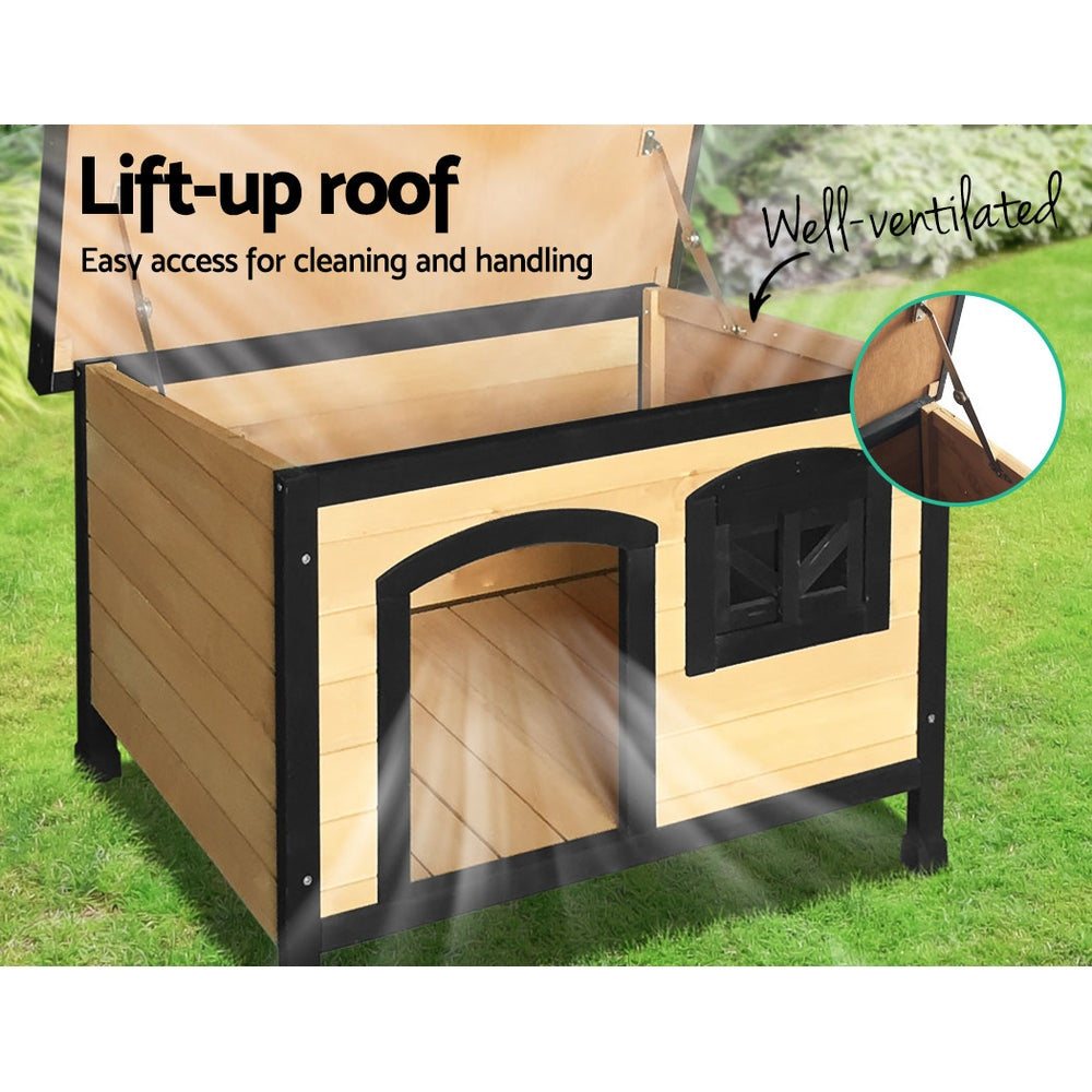 Kairo Wooden Dog Kennel – Black & Brown – Medium