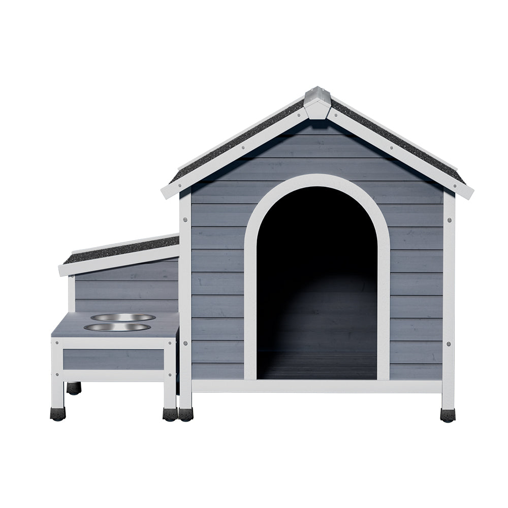 Carleton Wooden Dog Kennel with Storage – Grey – Large