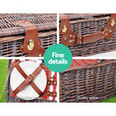 4 Person Picnic Basket Set w/Insulated Blanket Bag - Red