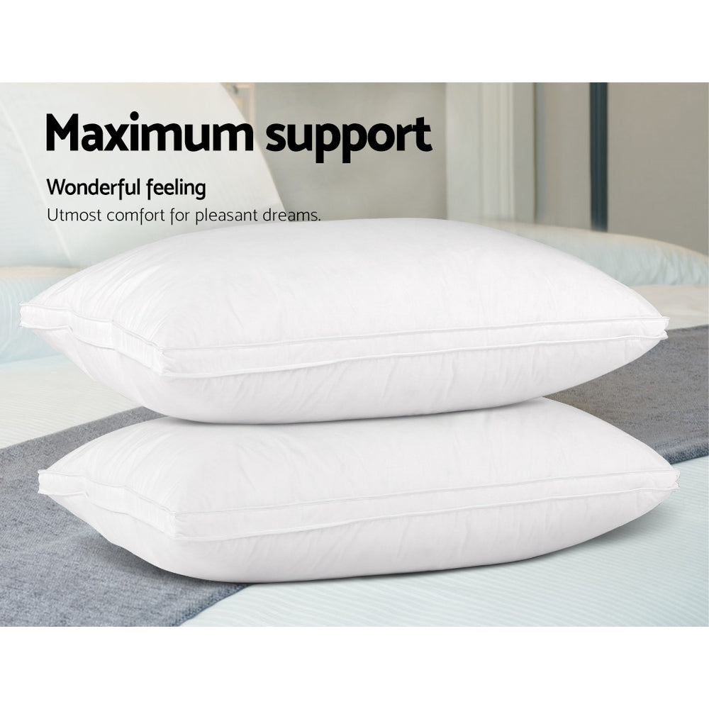 Nara Duck Feather Pillows – White – Set of 2