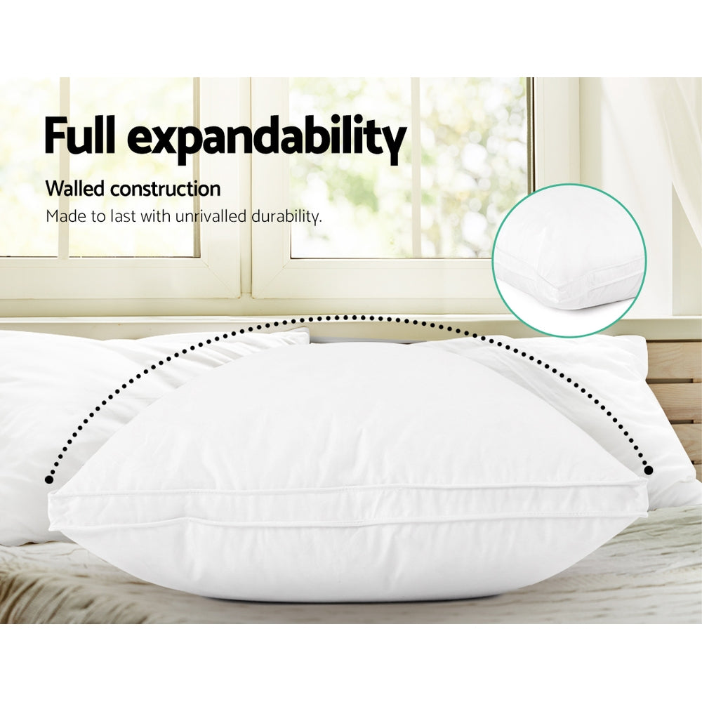 Nara Duck Feather Pillows – White – Set of 2