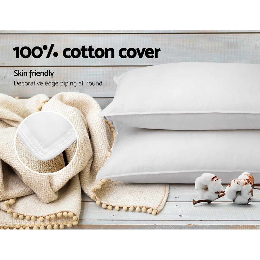 Cascade Duck Feather Pillows – White – Set of 2
