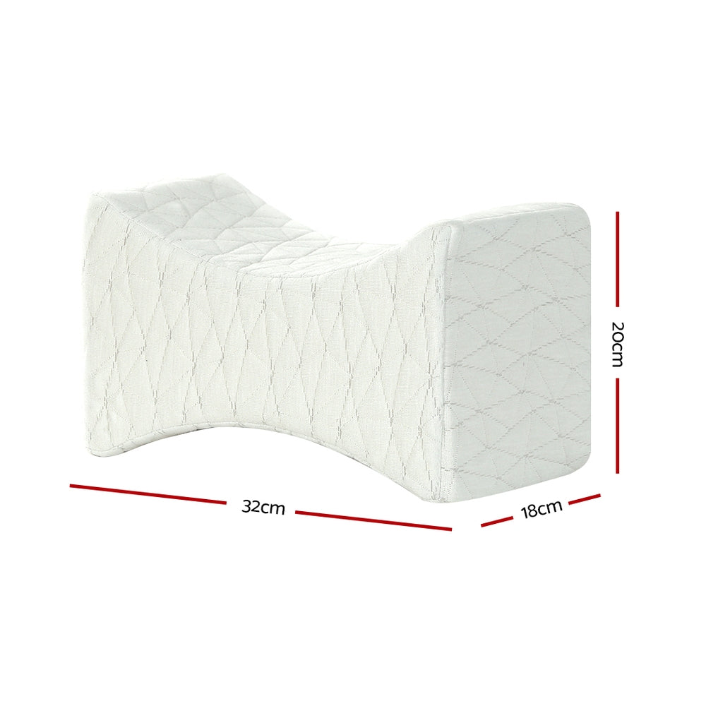 Ortho Memory Foam Knee Pillow – White – Standard