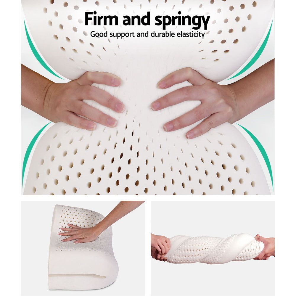 Contour Natural Latex Pillows – White – Set of 2
