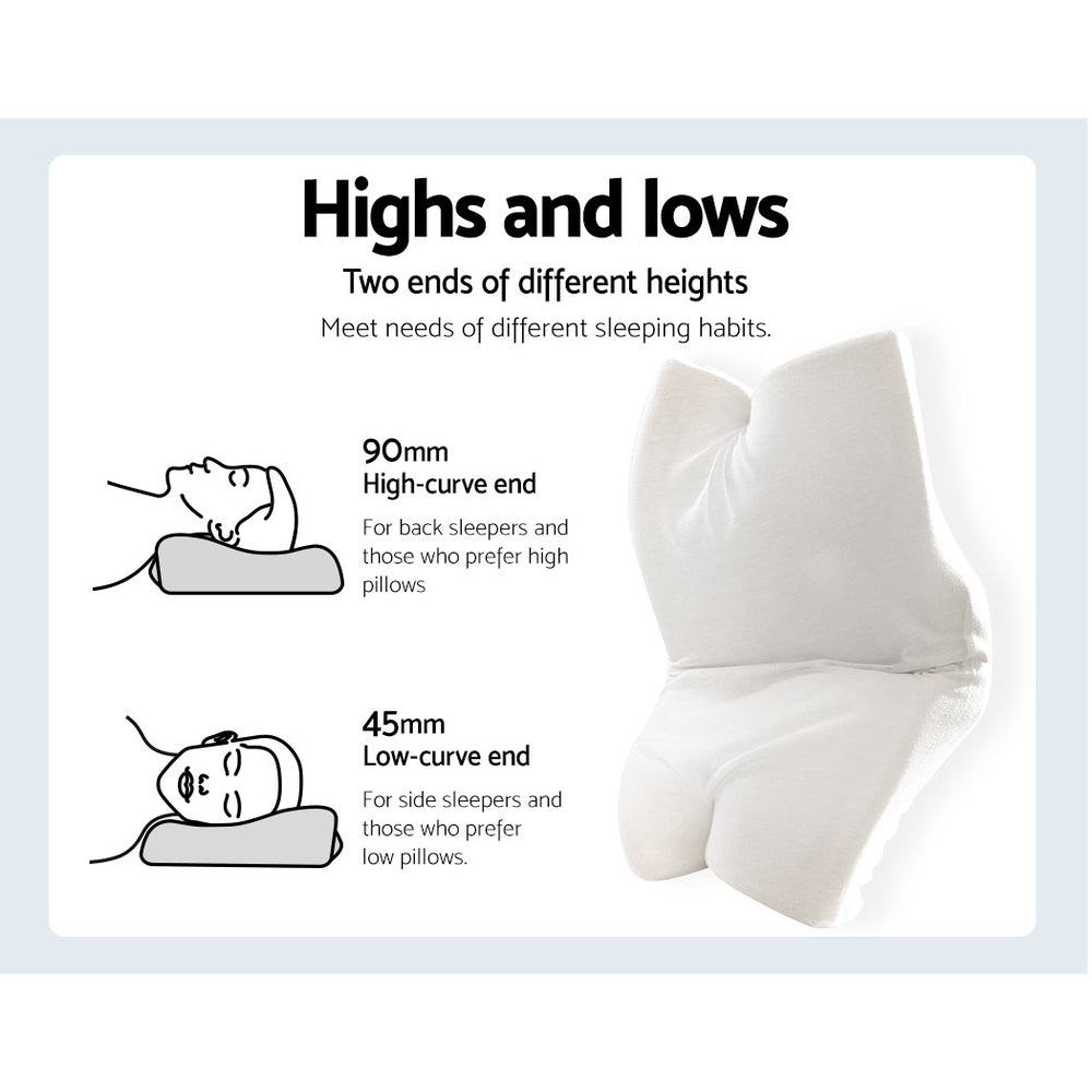 Nara Memory Foam Contour Pillow – Blue – Standard