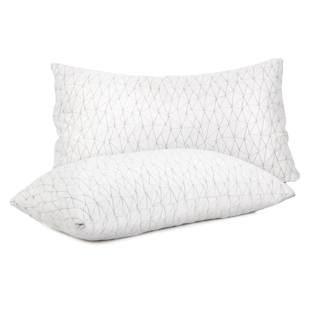 Alderon Memory Foam Pillow with Rayon Cover – White – King – Set of 2