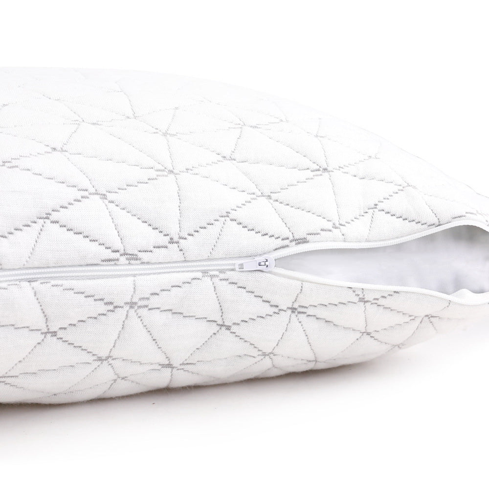 Alderon Memory Foam Pillow with Rayon Cover – White – King – Set of 2