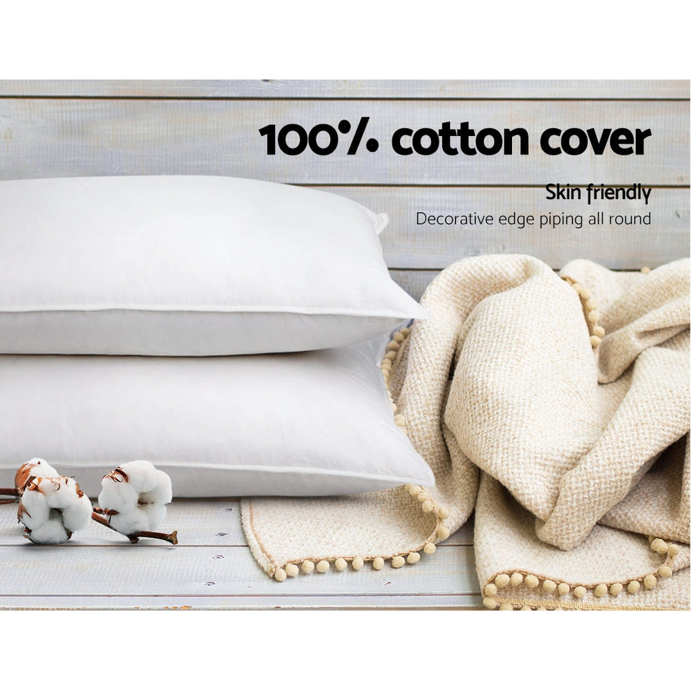 Kairo Cotton Pillow Set – White – King – Set of 4