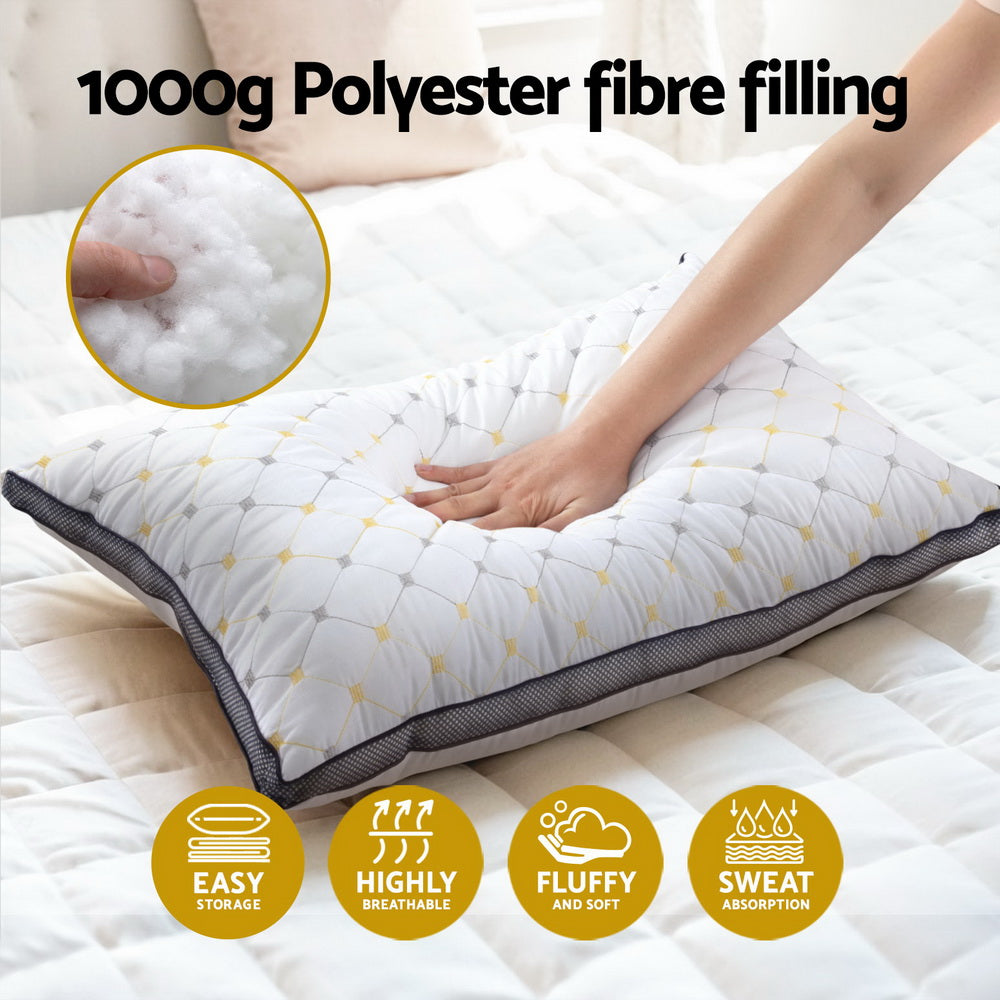 Serene Microfibre Pillows – White – Set of 4